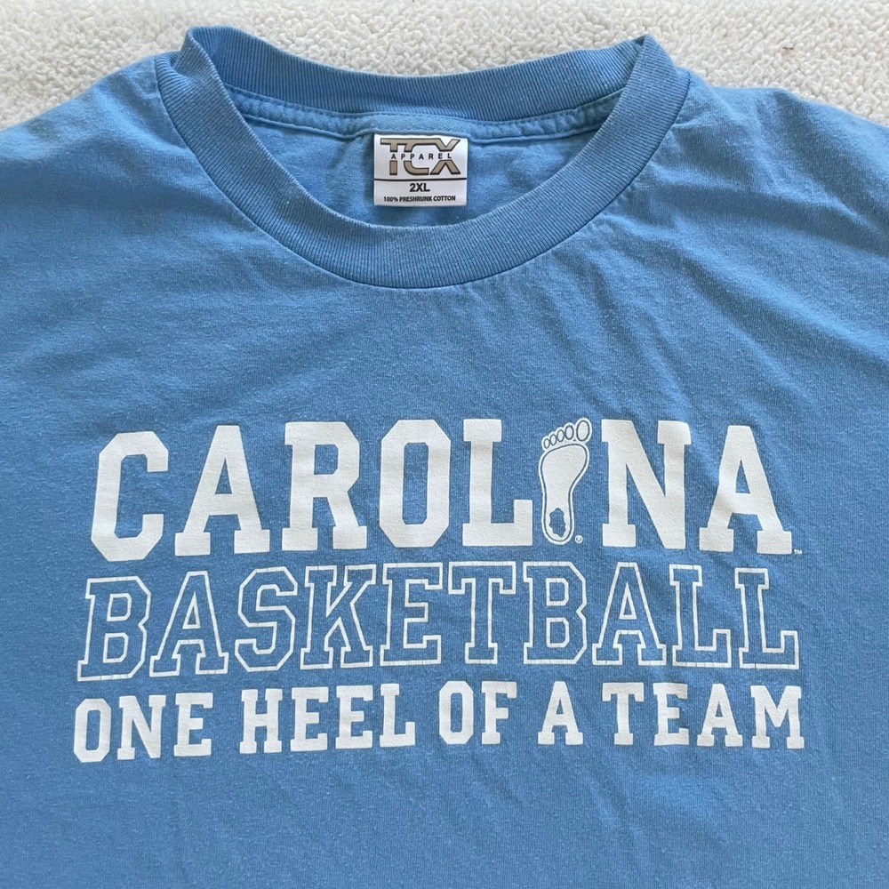 TCX Apparel Carolina Basketball T-Shirt Mens 2XL Blue UNC Tar Heels Graphic Tee
